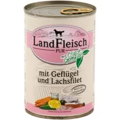Landfleisch Nassfutter Dog Pur Geflügel & Lachsfilet