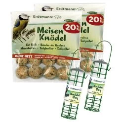 Erdtmann's 40 Meisenknödel Ohne Netz + 2 Knödelboy Futterspender