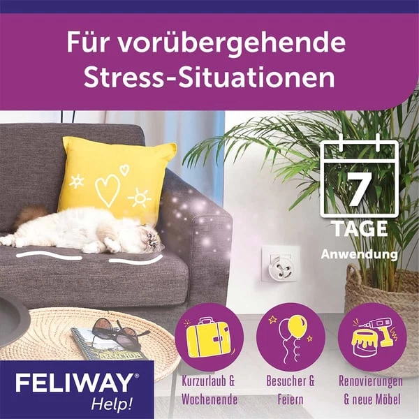 FELIWAY Help! Start-Set, Verdampfer + 1 Kartusche Für 7 Tage 4 FELIWAY Help! Start-Set, Verdampfer + 1 Kartusche Für 7 Tage – Bild 2