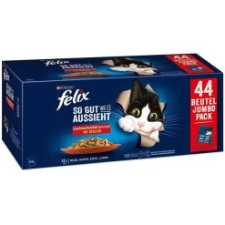 FELIX In Gelee Geschmacksvielfalt Vom Land & Gemischte Vielfalt 88x85g -Pet Haus Verkauf felix sgwea gelee geschmacksvielfalt land 44x85g 1601c0e36b3802
