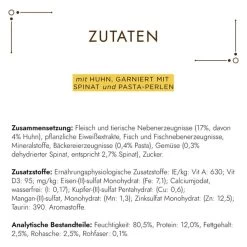 GOURMET A La Carte Mit Huhn, Spinat Und Pasta-Perlen 10 GOURMET A La Carte Mit Huhn, Spinat Und Pasta-Perlen -Pet Haus Verkauf gourmet a la carte huhn spinat pasta und perlen 26x85g 3