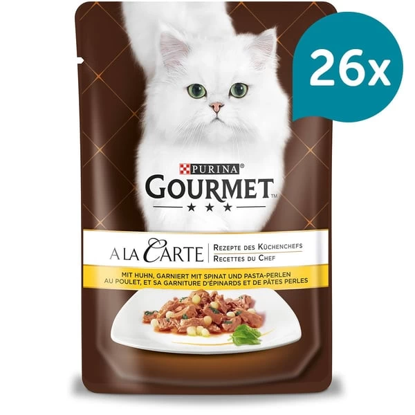 GOURMET A La Carte Mit Huhn, Spinat Und Pasta-Perlen 3 GOURMET A La Carte Mit Huhn, Spinat Und Pasta-Perlen