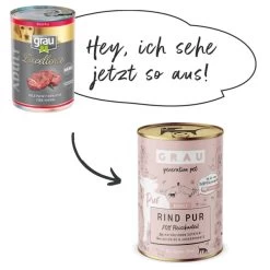 GRAU Hund Adult Rind Pur -Pet Haus Verkauf grau rind pur 6x400gSXWFARSObbGS3