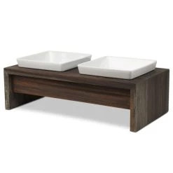 Replus Futterstation Meshidai Doppelnapf Schiefer -Pet Haus Verkauf replus futterstation meshidai doppelnapf schiefer m 2