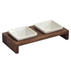 Replus Futterstation Meshidai Doppelnapf Walnuss -Pet Haus Verkauf replus napf tranke futterstation meshidai doppelnapf walnuss xs l