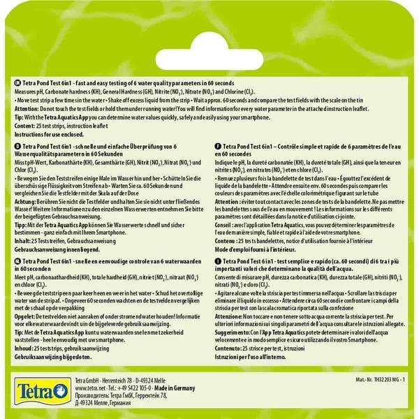 Tetra Pond 6in1 Teststreifen 25 St. 4 Tetra Pond 6in1 Teststreifen 25 St. – Bild 2