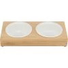 Trixie Keramik Napf-Set Mit Halter Aus Bambus, 2 × 250ml -Pet Haus Verkauf trixie doppelnapf keramik bambus 1