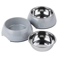 ZooRoyal Melamin-Napf M 350ml 2er Set -Pet Haus Verkauf zooroyal napf grau m350ml 2